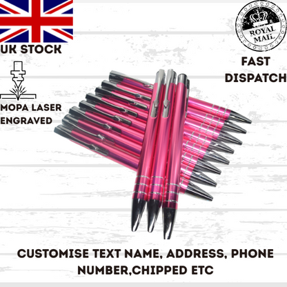 Personalised Pens, back to school, office, business Laser Engraved UK stock