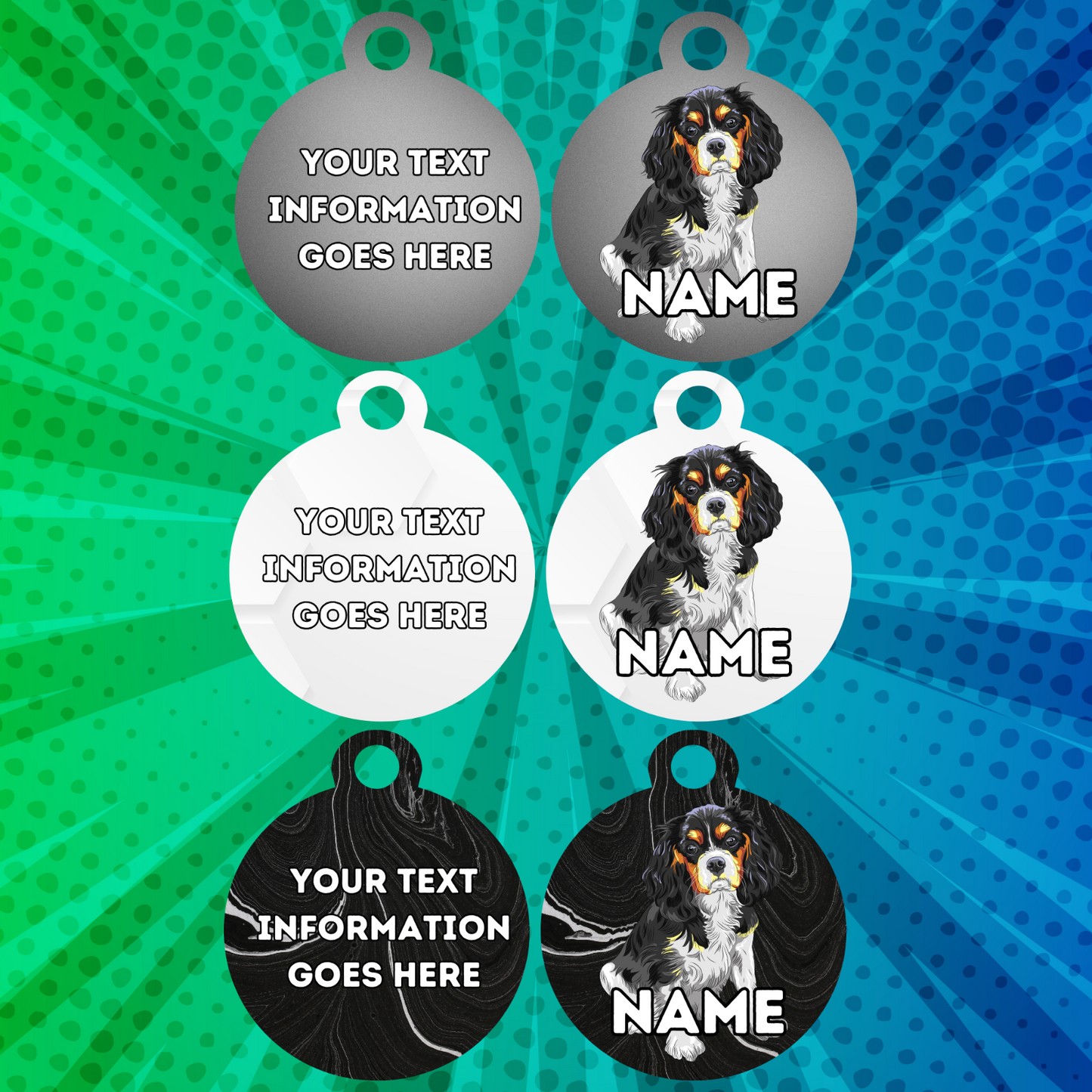 KING CHARLES CAVALIER Dog Pet Personalised Your Own Photo Rounded