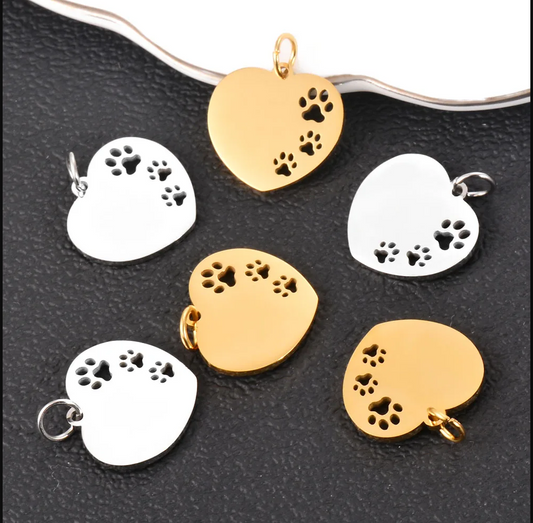 MOTHERS DAY Necklace Heart 45cm Chain Disc Personalised Paw Gift For Her