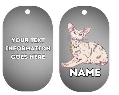 ORIENTAL SHORTHAIR Cat Pet Personalised Own Photo Round, Dog Bone, Military Tag