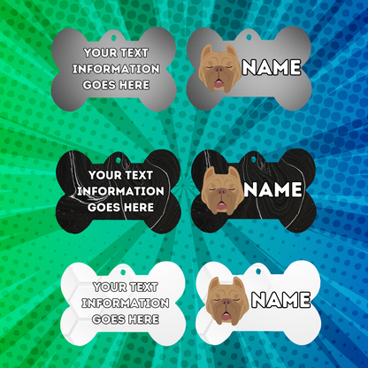 AMERICAN STAFFY TAG Dog Pet Personalise Own Photo Round, Dog Bone, Military Tag