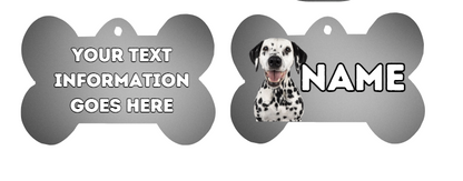 DALMATION Dog Pet Personalise Own Photo Round, Bone, Military Tag