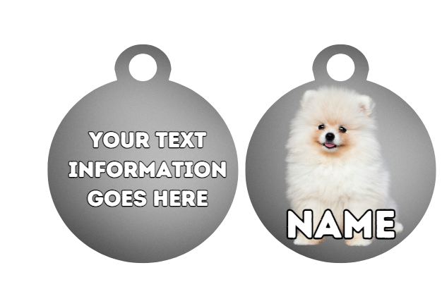 GERMAN SPITZ Dog Pet Personalise Own Photo Round, Bone, Military Tag