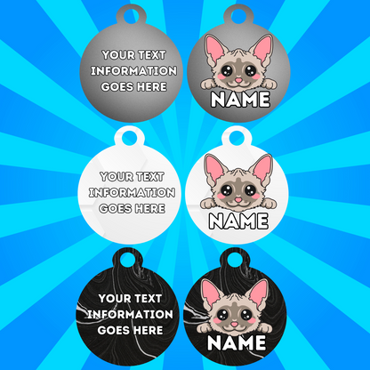 DEVON REX Fold Tag Pet Personalised Your Own Photo Rounded