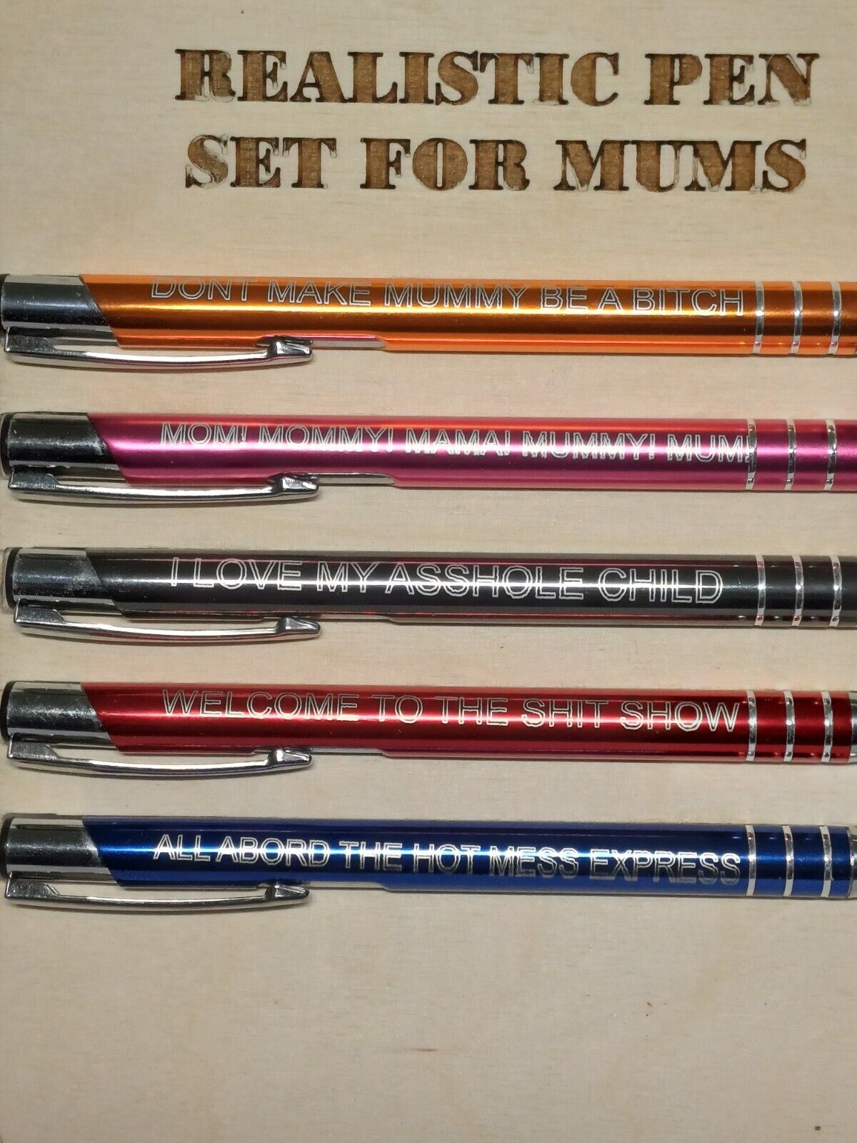 MOTHERS DAY funny quotes pen set, gift set, funny, Christmas, office, business