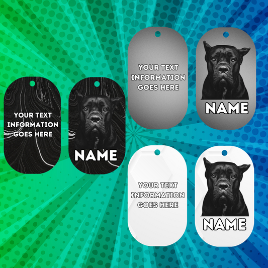 CANE CORSO Dog Pet Personalised Your Own Photo Military Style Tag