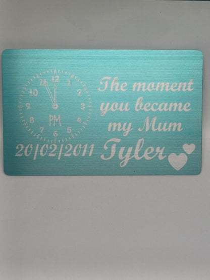 The moment you became my DAD keychain and wallet card options FREE POSTAGE