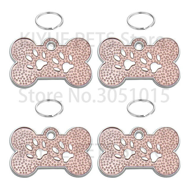 Engraved Dog Tag Personalised ID Tags Name Disc Pet Cat Tags Animal Cat Collar