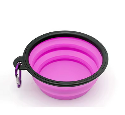 Personalised Collapsible Dog Cat Pet Bowls Food Water Feeding Silicone Portable