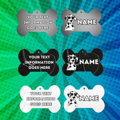 DALMATION Dog Pet Personalised Your Own Photo bone style tag