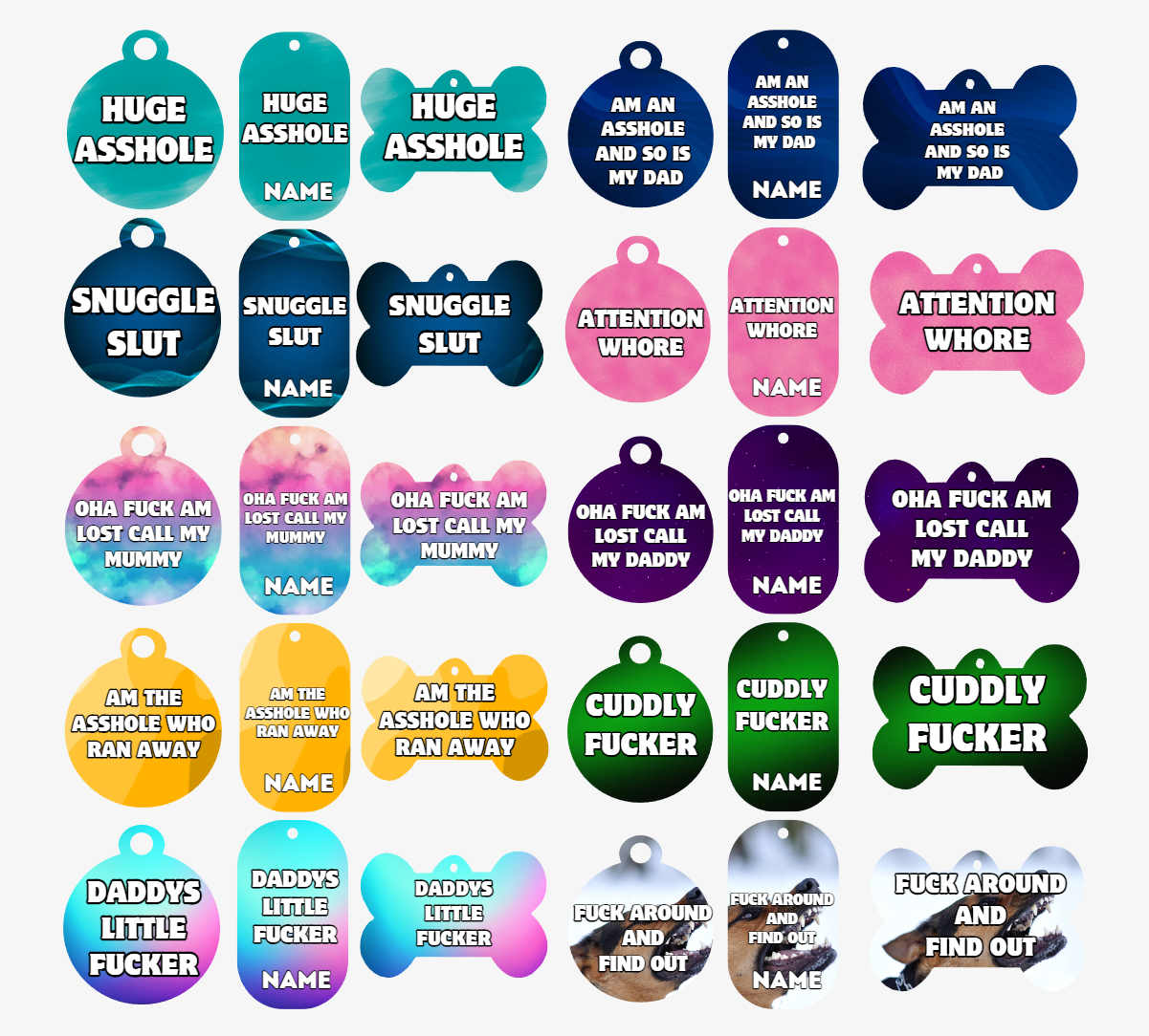 Engraved Dog Tag Personalised ID Tags Name Disc Pet Cat Tags Animal Cat Collar