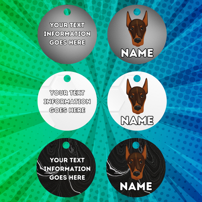 DOLBERMAN Dog Pet Personalised Your Own Photo Round