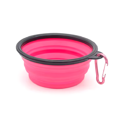 Personalised Collapsible Dog Cat Pet Bowls Food Water Feeding Silicone Portable