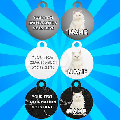 PERSIAN CAT Tag Pet Personalised Your Own Photo Rounded