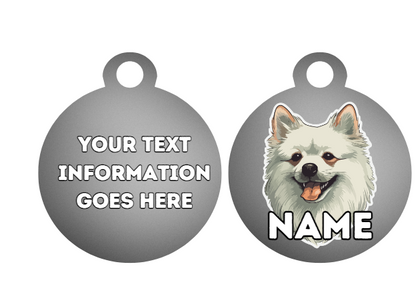 GERMAN SPITZ Dog Pet Personalise Own Photo Round, Bone, Military Tag