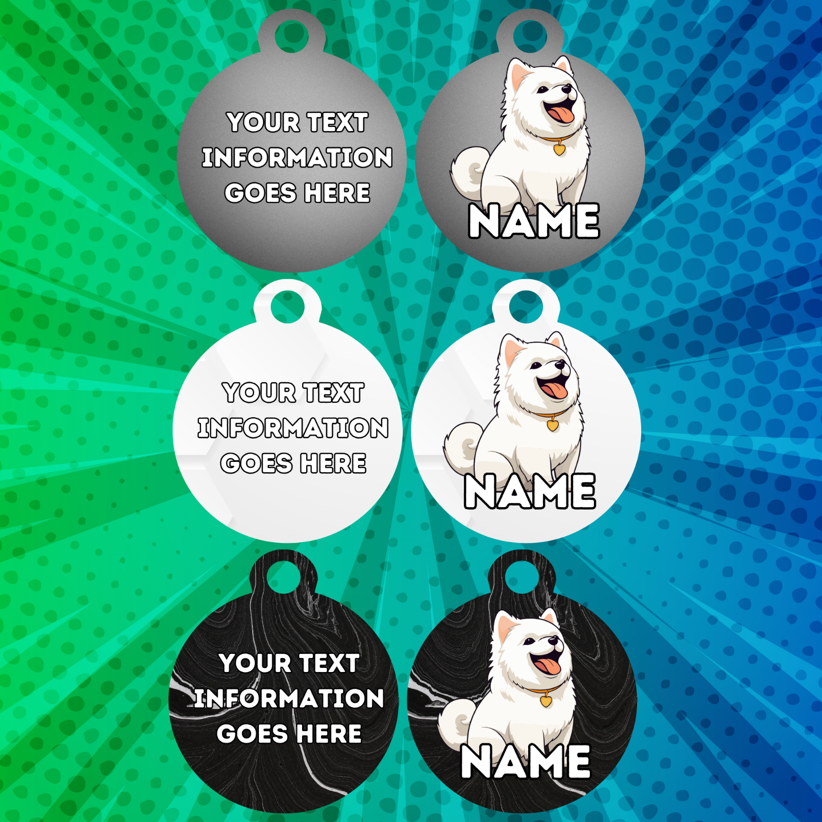 WESTIE  Dog Personalised Your Own Photo Round Dog Bone, Military Tag