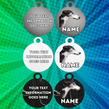 GREYHOUND Dog Pet Personalised Your Own Photo Rounded