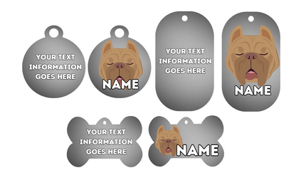 AMERICAN STAFFY TAG Dog Pet Personalise Own Photo Round, Dog Bone, Military Tag