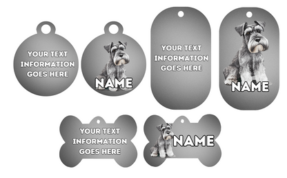 MINIATURE SCHNAUZER Cat Personalised Your Own Photo Round Dog Bone, Military Tag