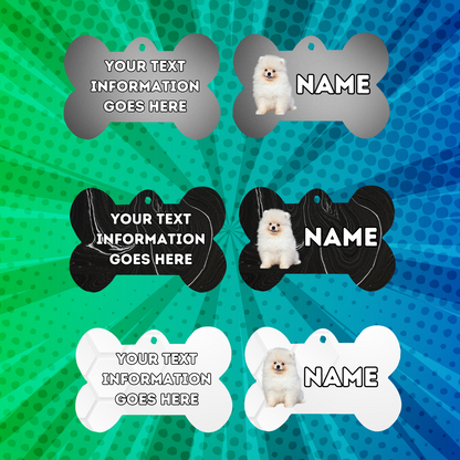 GERMAN SPITZ Dog Pet Personalised Your Own Photo bone style tag