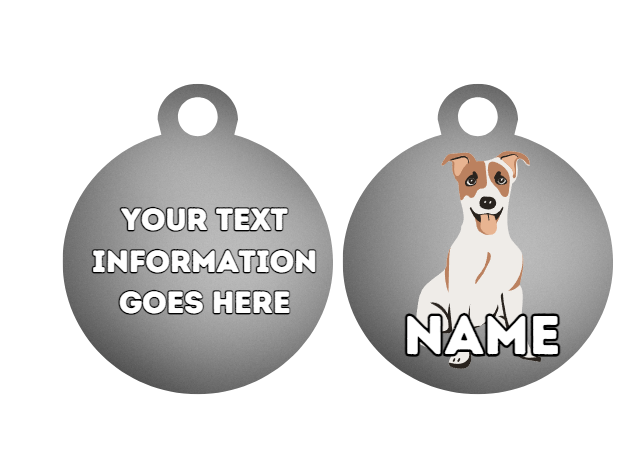 JACK RUSSELL Dog Pet Personalise Own Photo Round, Bone, Military Tag