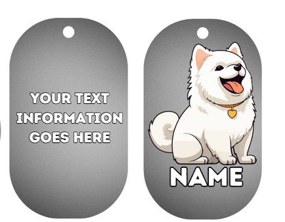 WESTIE  Dog Personalised Your Own Photo Round Dog Bone, Military Tag