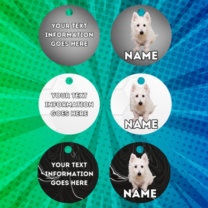 WESTIE TAG Dog Pet Personalised Your Own Photo Round