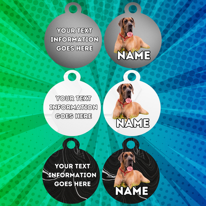 GREAT DANE Dog Pet Personalised Your Own Photo Rounded