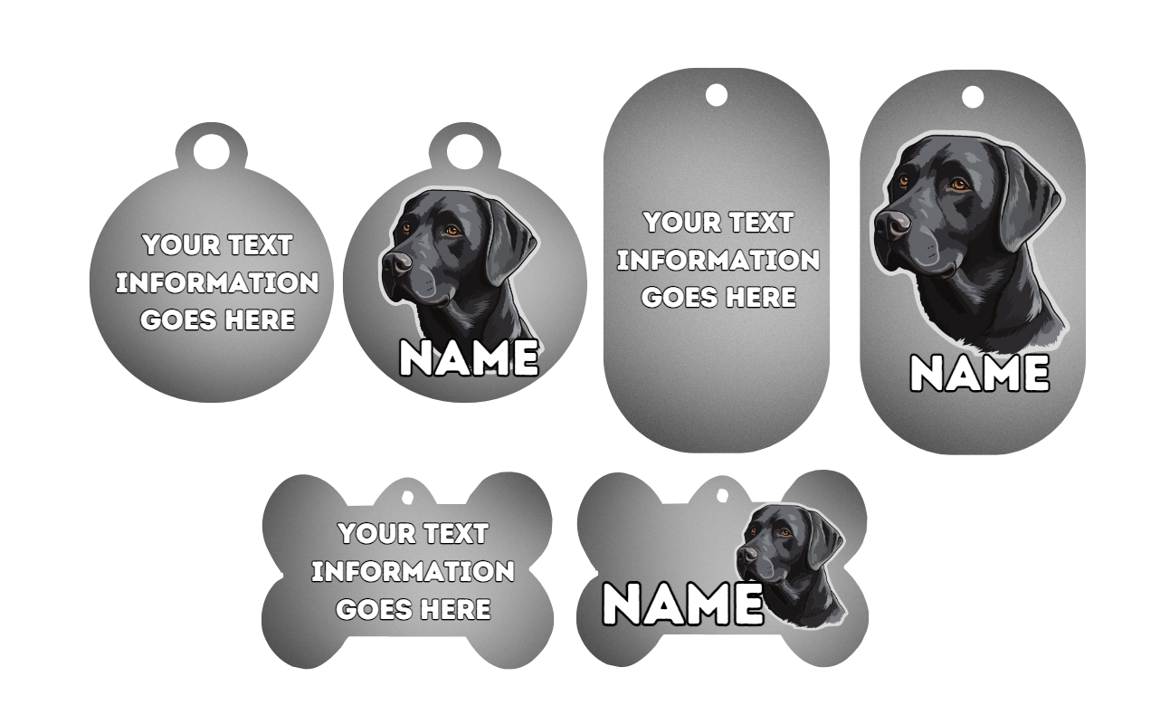 GREAT DANE Dog Pet Personalise Own Photo Round, Bone, Military Tag