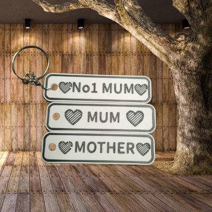 4D MOTHERS DAY Customisable Registration Reg Plate Keyring Keychain Personalised