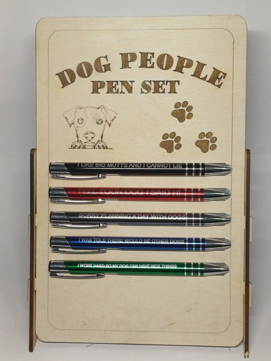 DOG PEOPLE  funny quotes pen set, gift set, funny, Christmas, office, business