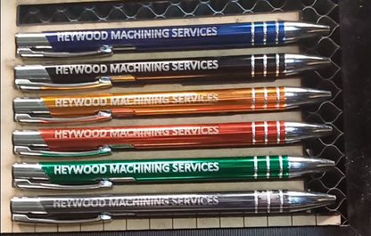 Personalised Pens x10  back to school, office, business Laser Engraved UK stock