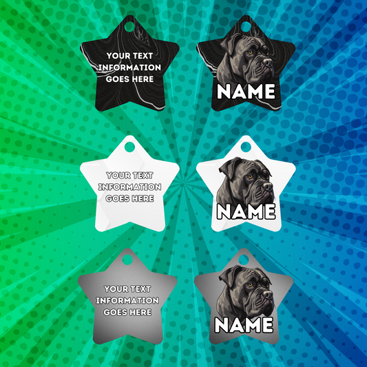 CANE CORSO Dog Pet Personalised Your Own Photo STAR Shape Tag