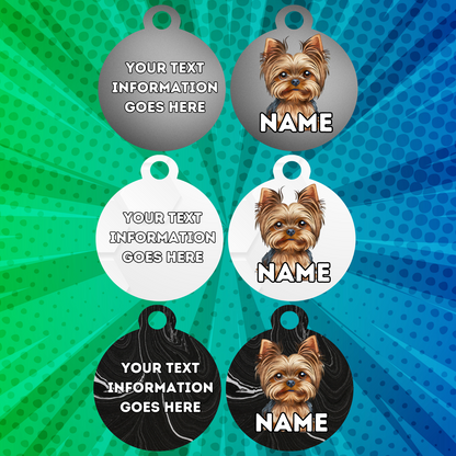 YORKSHIRE TERRIER  Dog Personalised Your Own Photo Round Dog Bone, Military Tag