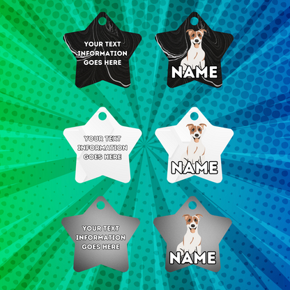 JACK RUSSELL Dog Pet Personalised Your Own Photo STAR Shape Tag