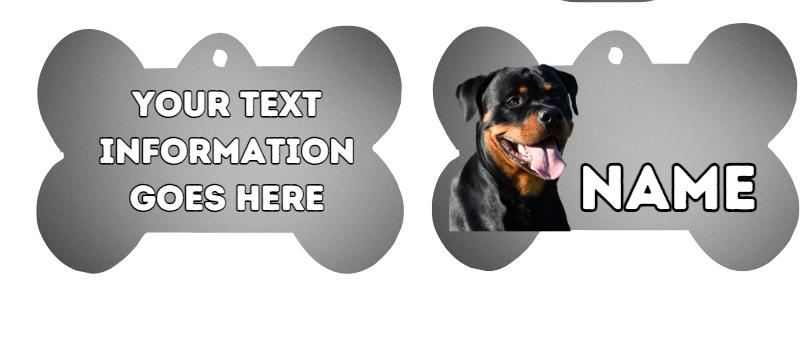 ROTTWEILER  Dog Personalised Your Own Photo Round Dog Bone, Military Tag