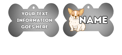 CHIHUAHUA Dog Pet Personalise Own Photo Round, Bone, Military Tag