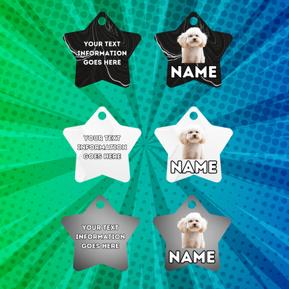 TOY POODLE Cat Tag Pet Personalised Your Own Photo STAR Shape Tag