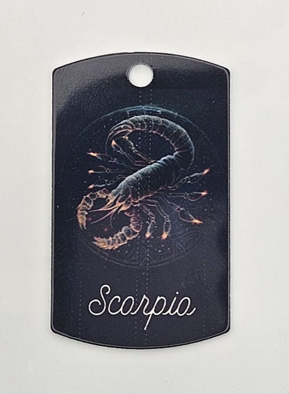 Zodiac Horoscope Star Sign Colour Quality Metal Key Chain Rings or cards