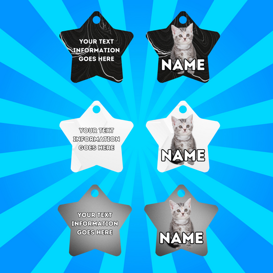 AMERICAN SHORTHAIR Cat Tag Pet Personalised Your Own Photo STAR Shape Tag