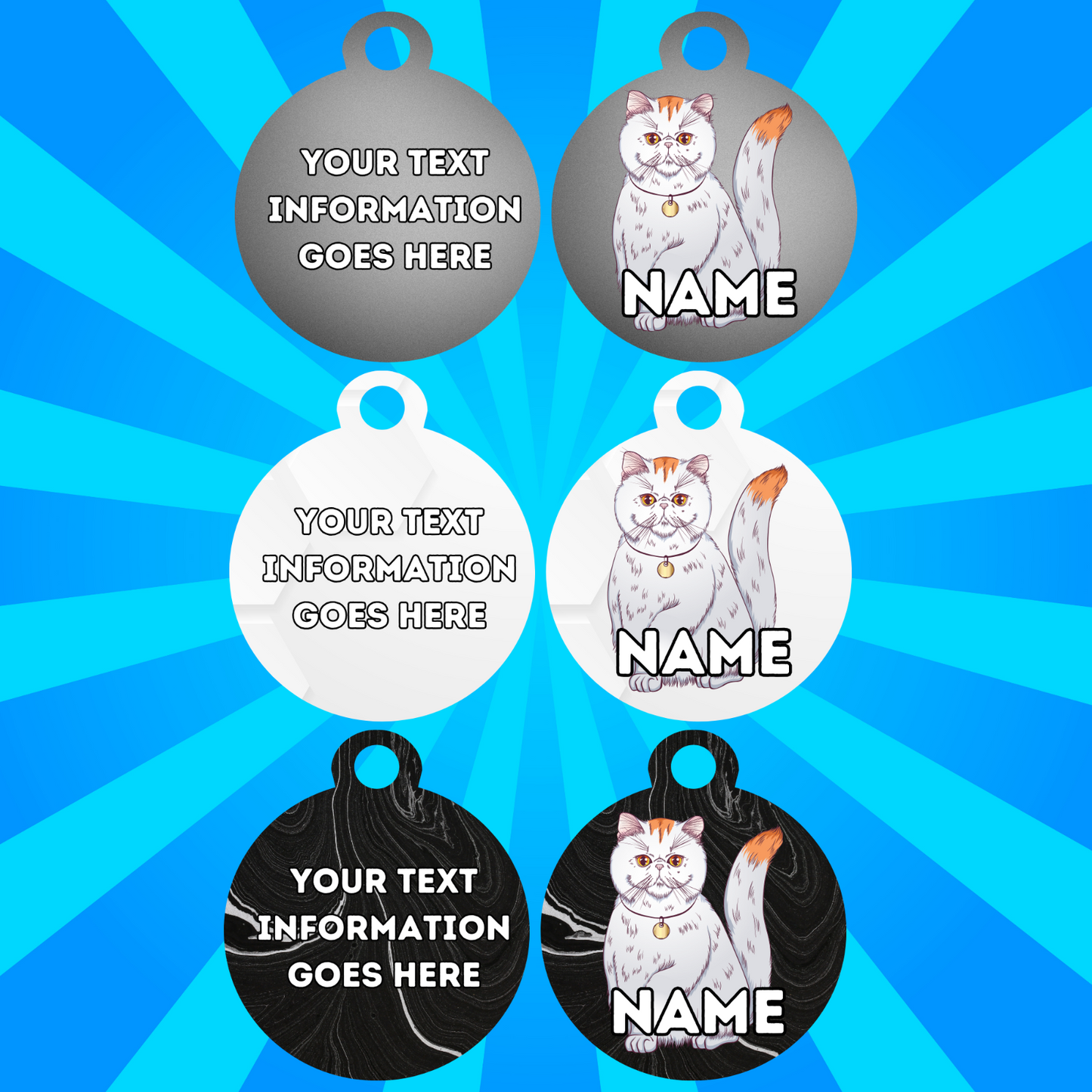 EXOTIC SHORTHAIR Fold Tag Pet Personalised Your Own Photo Rounded