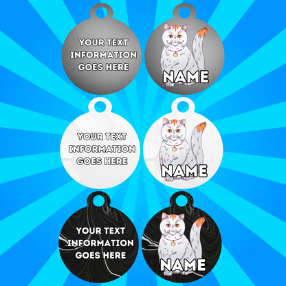 EXOTIC SHORTHAIR Fold Tag Pet Personalised Your Own Photo Rounded