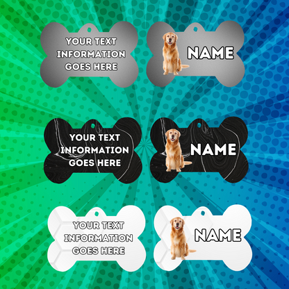 GOLDEN RETRIEVER Dog Pet Personalised Your Own Photo bone style tag