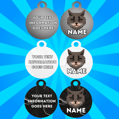 SIBERIAN CAT Tag Pet Personalised Your Own Photo Rounded