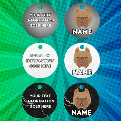 AMERICAN STAFFY TAG Dog Pet Personalised Your Own Photo Round