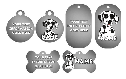 DALMATION Dog Pet Personalise Own Photo Round, Bone, Military Tag