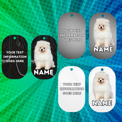 GERMAN SPITZ Dog Pet Personalised Your Own Photo Military Style Tag