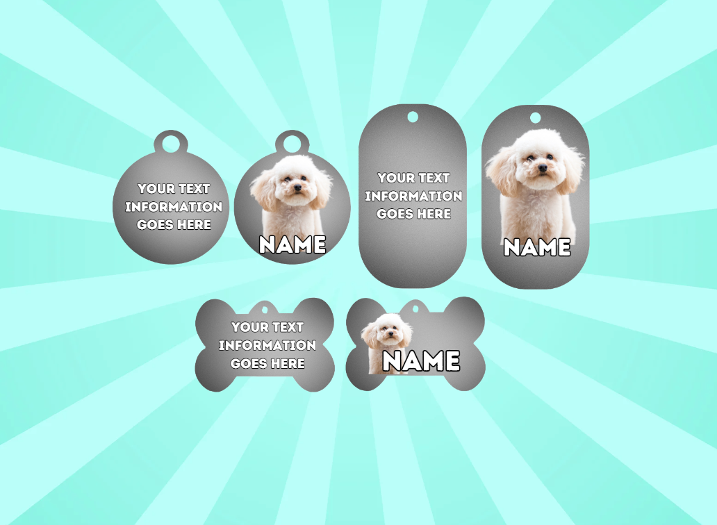 TOY POODLE  Dog Personalised Your Own Photo Round Dog Bone, Military Tag