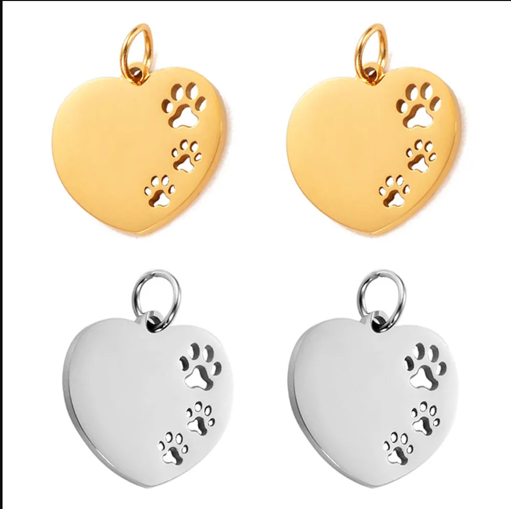 MOTHERS DAY Necklace Heart 45cm Chain Disc Personalised Paw Gift For Her