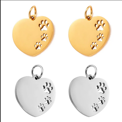 MOTHERS DAY Necklace Heart 45cm Chain Disc Personalised Paw Gift For Her